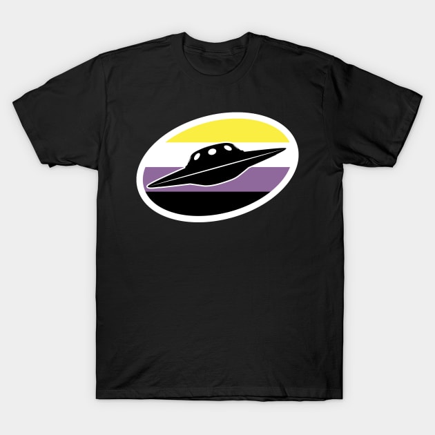 Nonbinary UFO Cryptid Pride T-Shirt by Nerd Trinkets